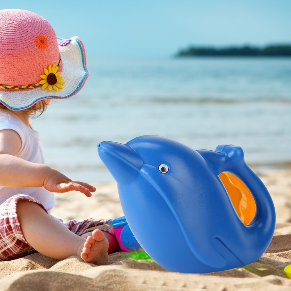1200 Ml Gießkanne Aus Kunststoff Für Kinder, Ideal Für Strand Und Garten, Mit Tiermotiven, Blauer Delfin