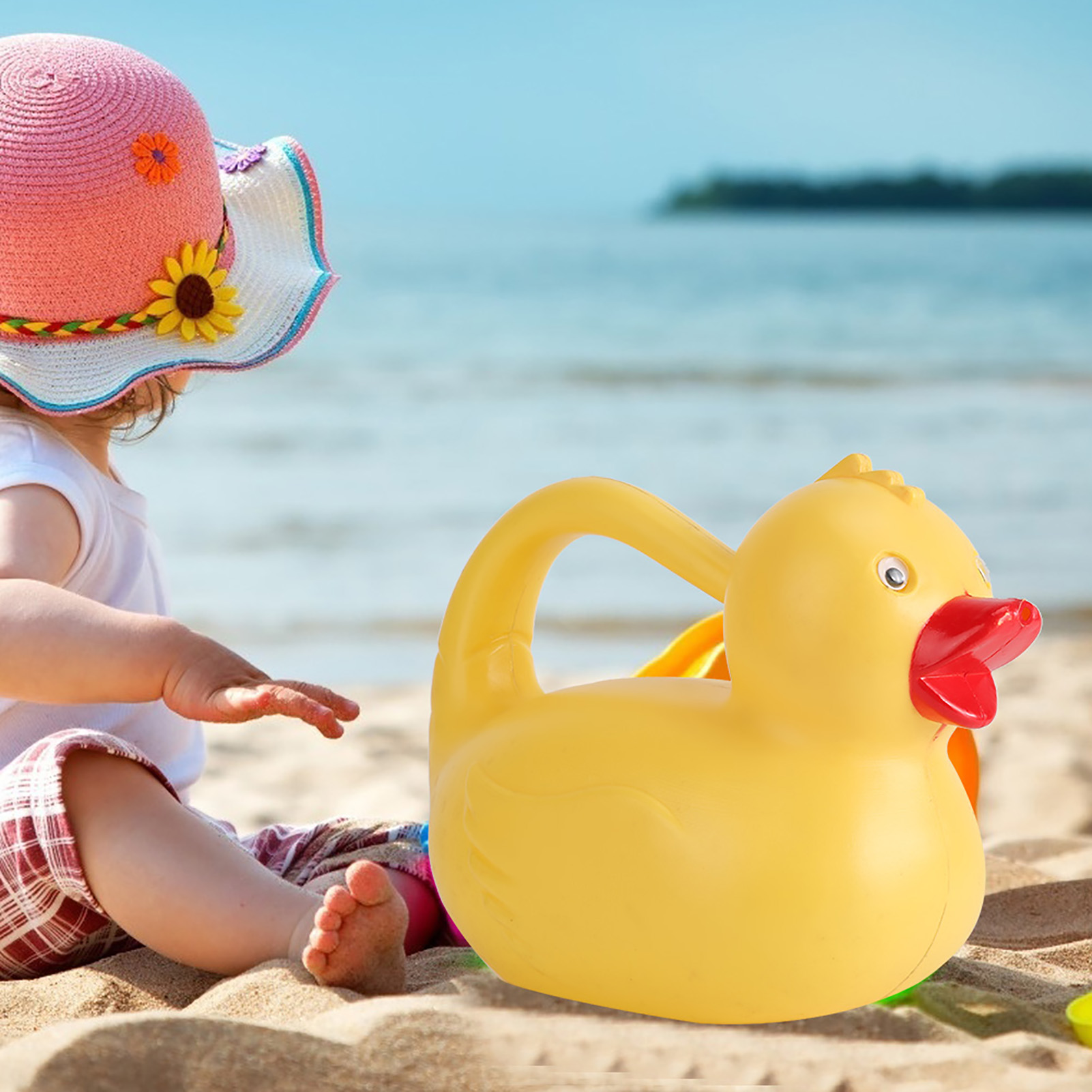 1200 Ml Gießkanne Aus Kunststoff Für Kinder, Ideal Für Strand Und Garten, Mit Tiermotiven, Gelbe Ente