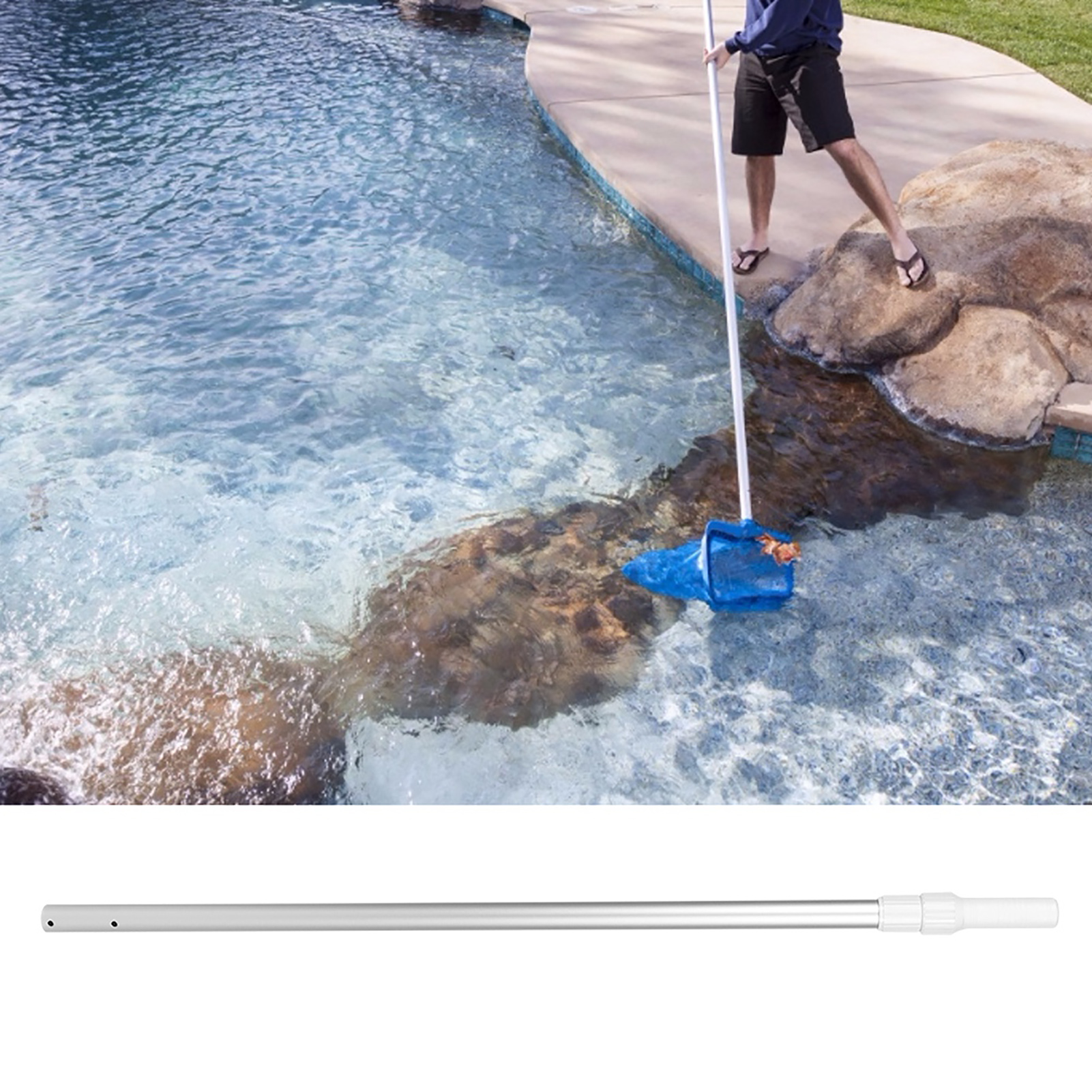 Verstellbare Teleskopstange Aus Aluminiumlegierung Für Schwimmbecken, Multifunktionale Poolstange, Poolzubehör