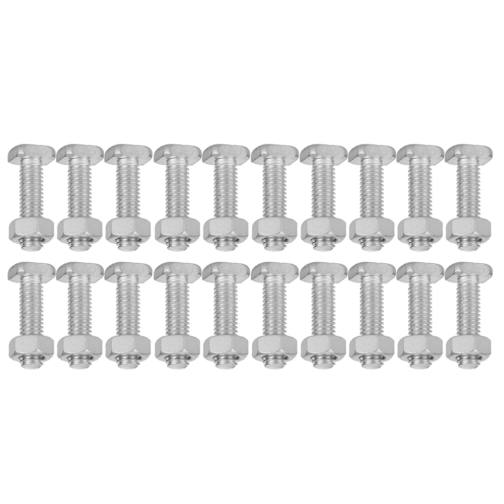 20er-set 22 Mm M6x22 Schrauben Und M6 Muttern Aluminium-schrauben- Und Muttern-set Werkzeugzubehör Für Gewächshäuser