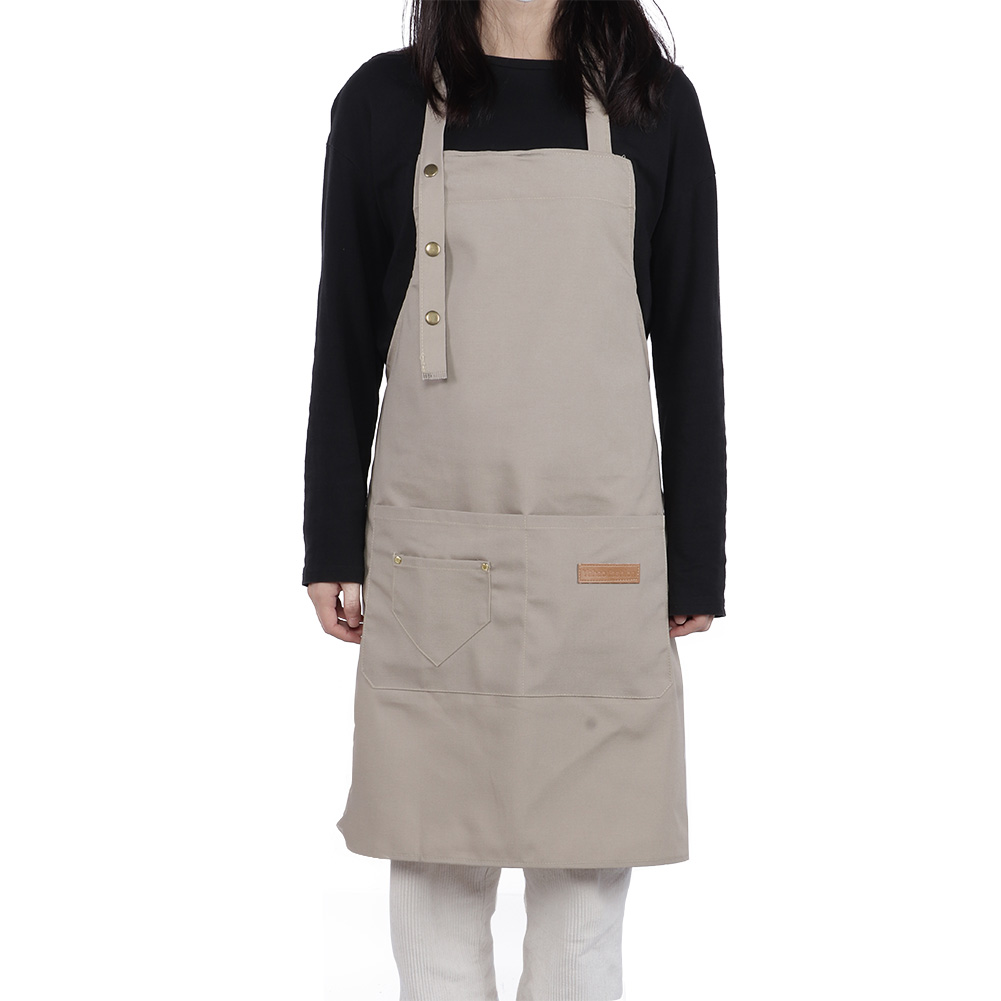 Bequeme Baumwoll-kellnerschürze Mit Taschen, Grau