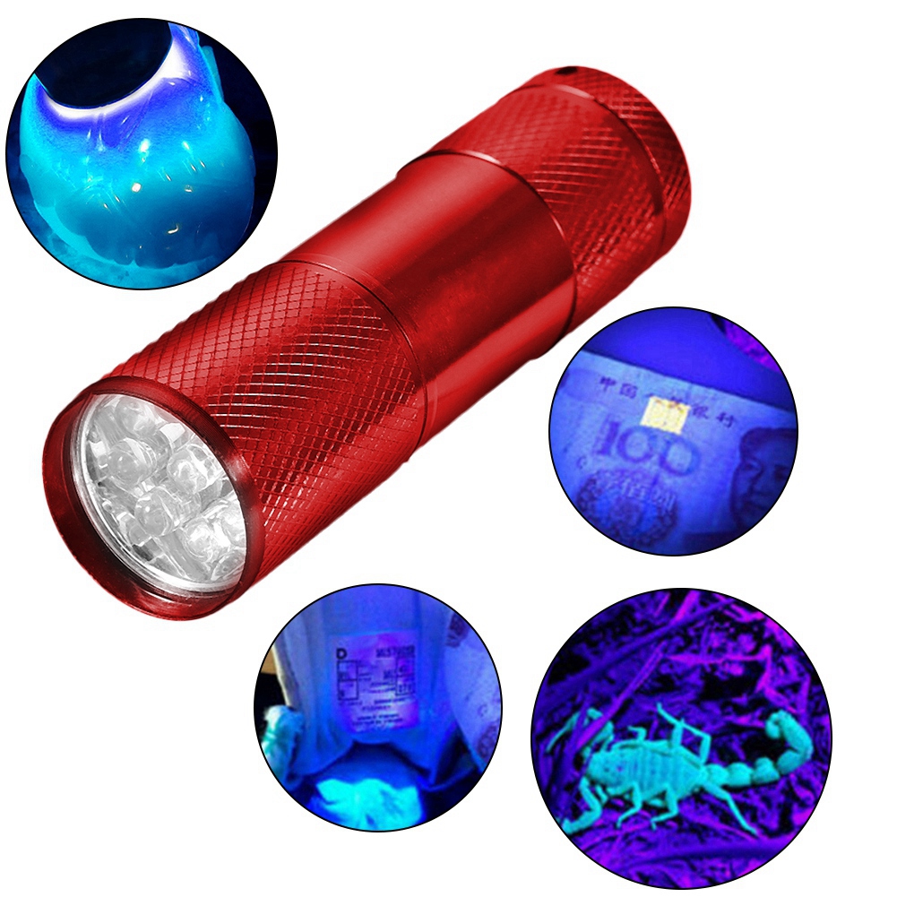 4,5v 9-led-uv-taschenlampe Mini Expert Jade Taschenlampe 365-400nm Für Fluoreszenzdetektion Rot