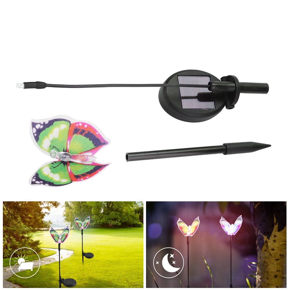 Wasserdichte, Solarbetriebene Led-gartenleuchte Mit Schmetterlingsmotiv Und Mehrfarbiger Leuchte (grün)