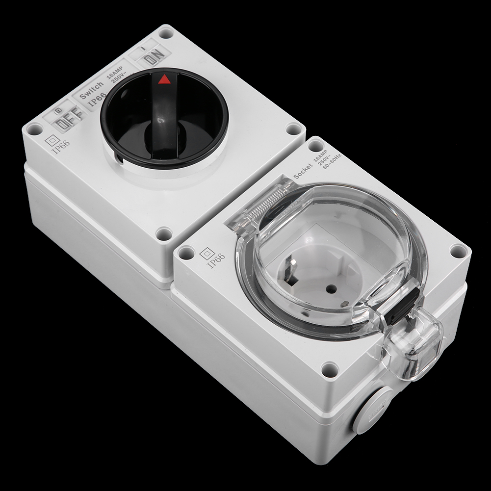 Ip66 Wasserdichte Wandsteckdose Mit Schalter (gb-stecker)