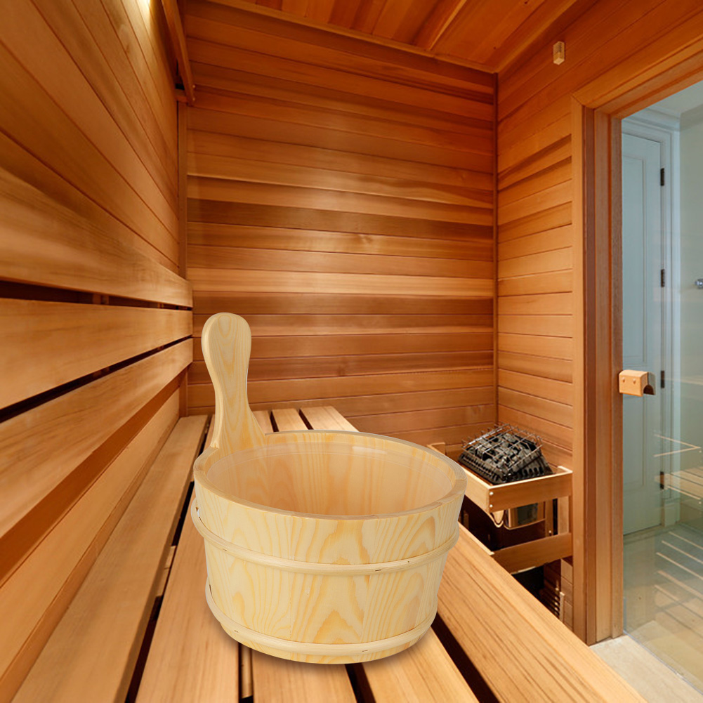 Natur-sauna-fasseimer Mit Innenauskleidung, Zubehör Für Die Sauna Im Badezimmer