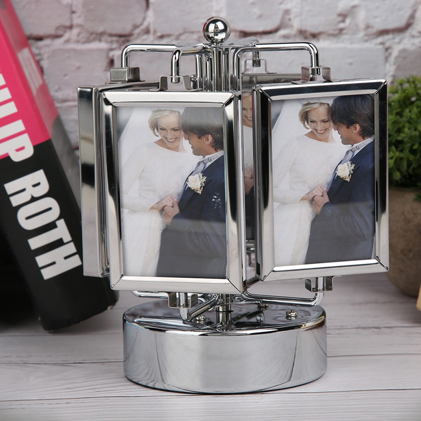 Drehbarer Musikbox-bilderrahmen Für Fotos (7,6 X 5,1 Cm) – Dekoration Für Wohnzimmer Und Schlafzimmer
