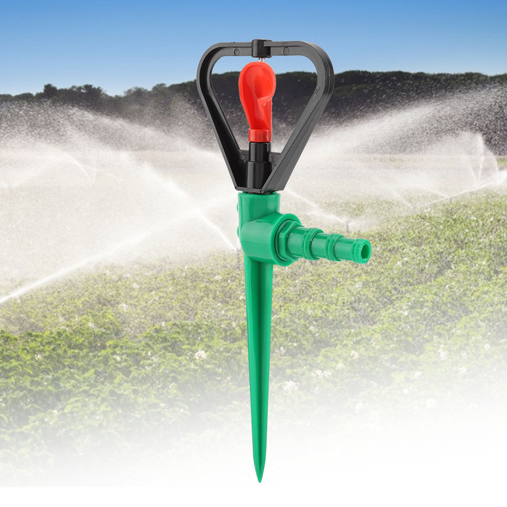1/2-zoll-kunststoff-gartensprenger Mit 360°-wassersprühfunktion Und Tropfvorrichtung Zum Aufstellen Mit Erdspieß