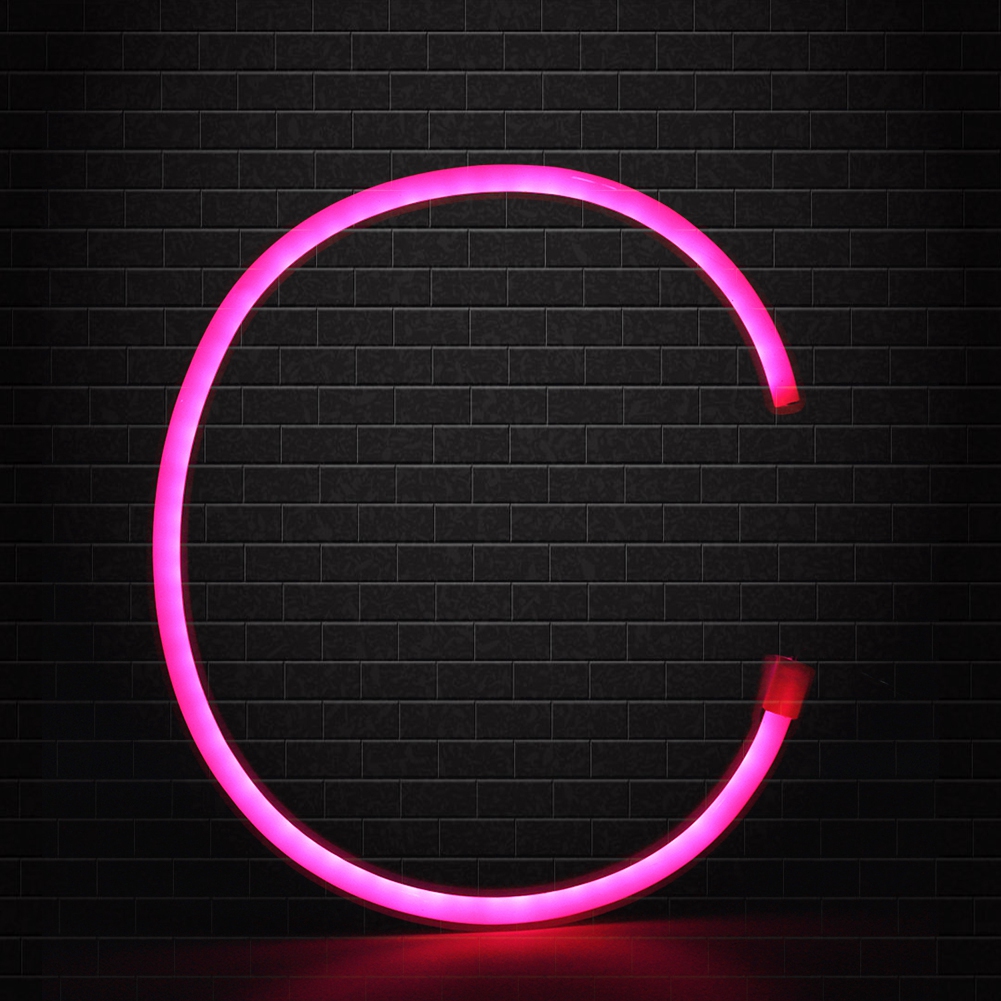 Einzigartige Led-nachtlampe In Form Eines Buchstabens C Für Die Dekoration Von Zuhause, Hochzeiten Und Partys (rosa)