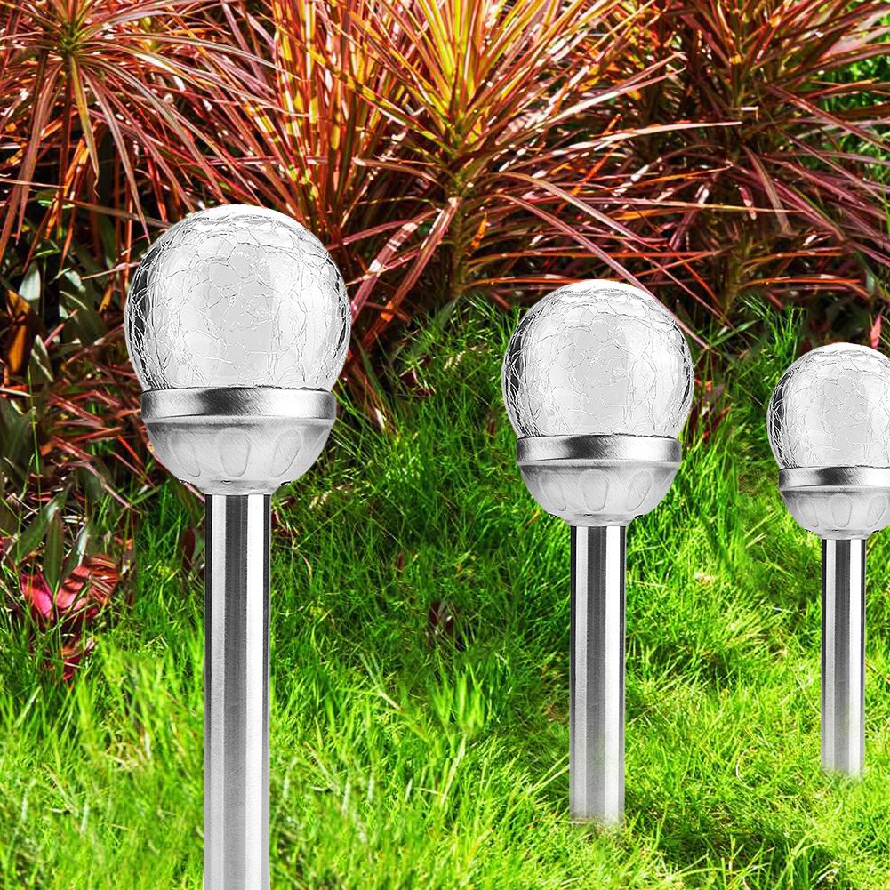 Stück Wasserdichte Led-solar-gartenlampen Mit Erdspieß Und Knisternden Kugeln