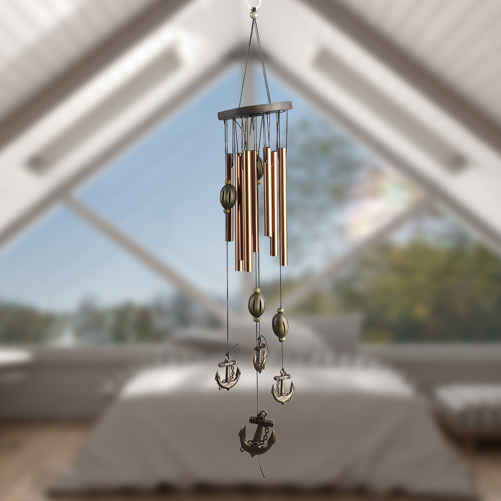 Windspiel Aus Kupferlegierungs-metallrohr Zum Aufhängen Für Zimmer, Außenbereich, Hof Und Garten G953a
