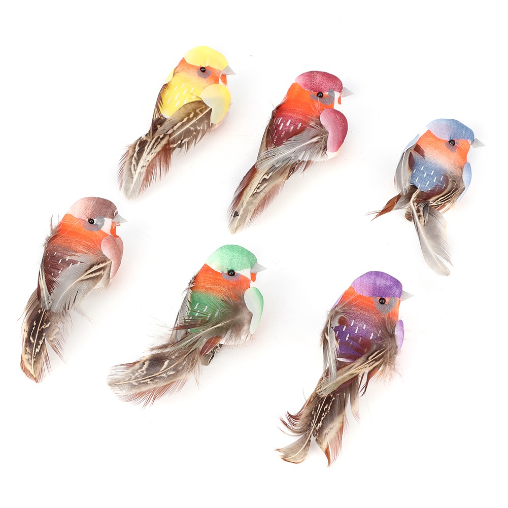 12 Stück Niedliche Künstliche Vögel Zur Dekoration, Diy-vogel-imitation, Ornamente Für Haus Und Garten