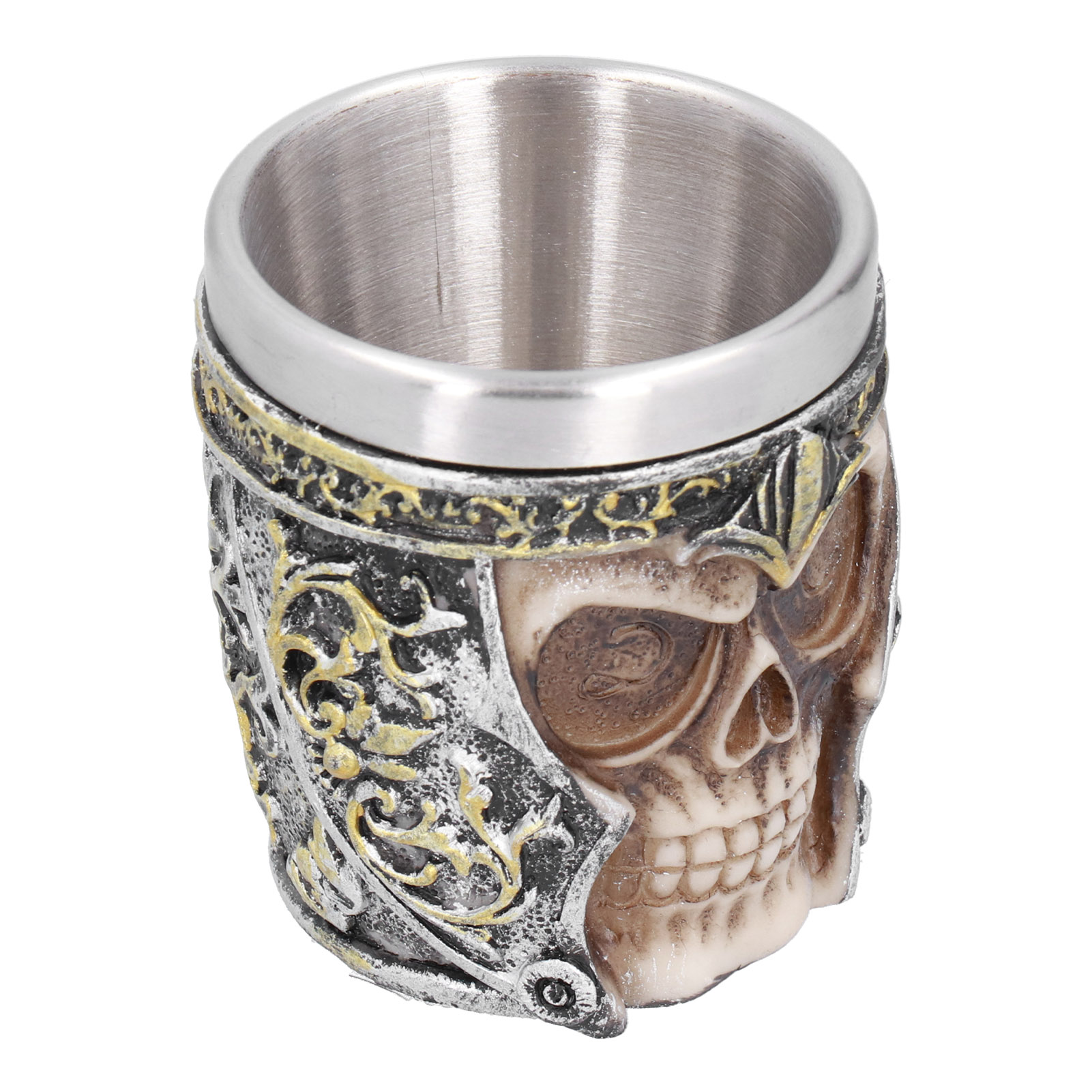 Totenkopfbecher Aus Kunstharz Mit Edelstahl-innenbeschichtung, Rostfrei, Leicht, Kleiner Wikingerbecher Für Bar, Zuhause Und Partys