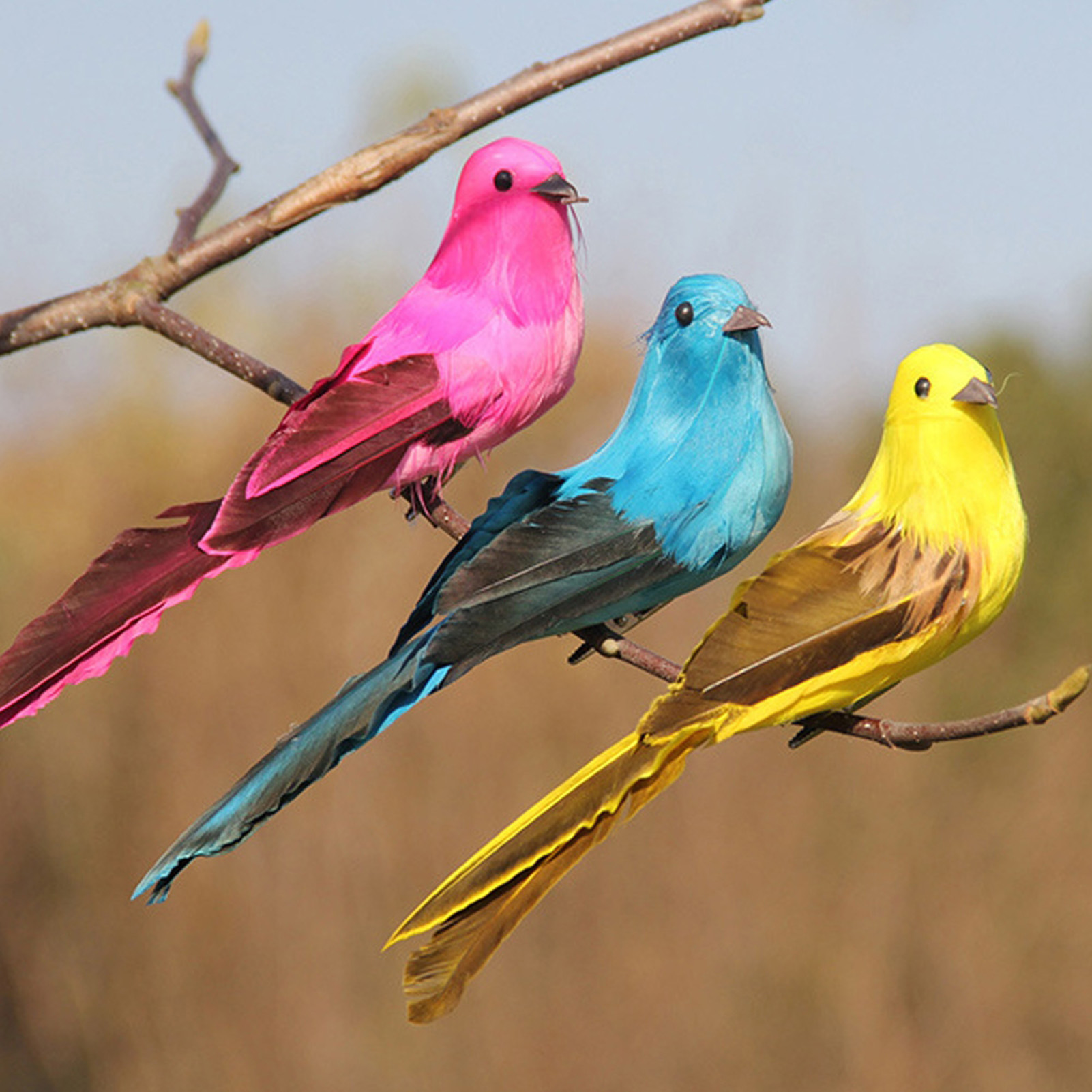 12 Stück L005 Künstliche Schaumstoff-vogelornamente Mit Lebensechten Federn Zum Selbermachen Für Hochzeiten, Heimdekoration, Gartenpartys