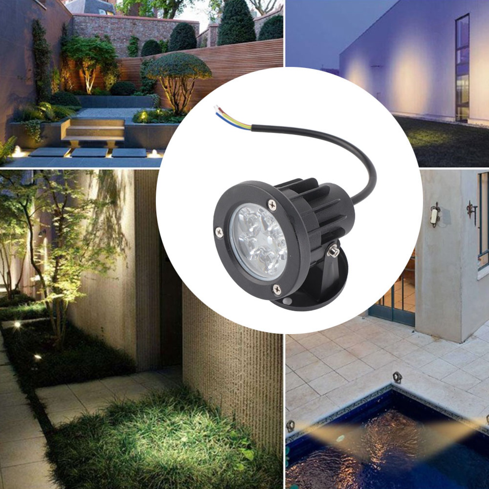 Aluminium 5w Led-gartenleuchte Mit Ip65-wasserdichtem Sockel, Landschaftsstrahler Für Garten Und Hof, 85–265 V, 5w Weißes Licht