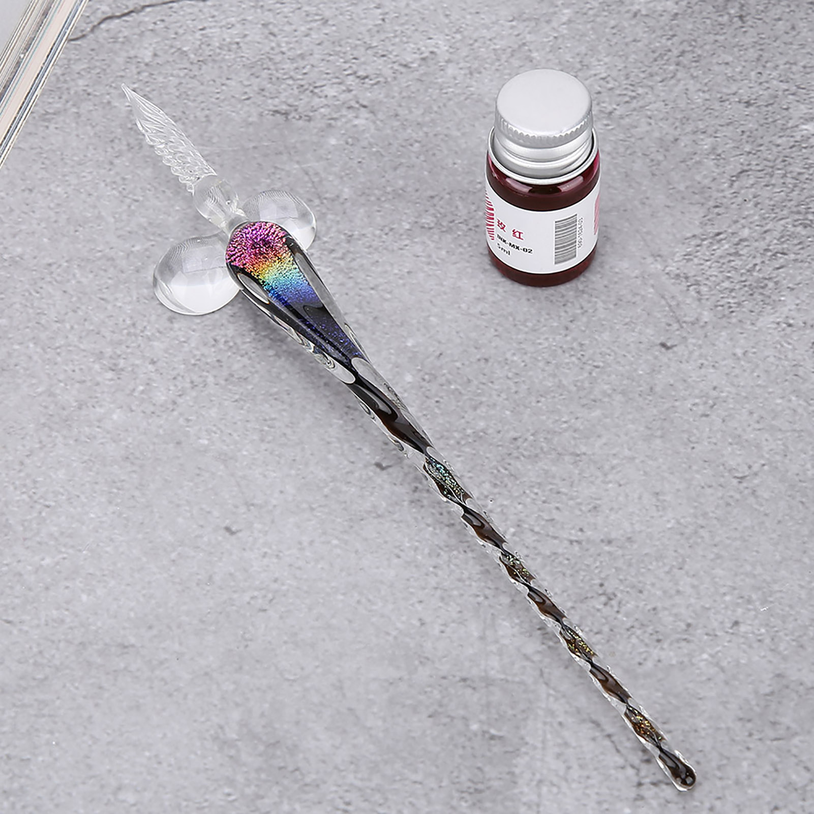 Kristall-sternenhimmel-glasfederhalter-set Mit Tintenhalter