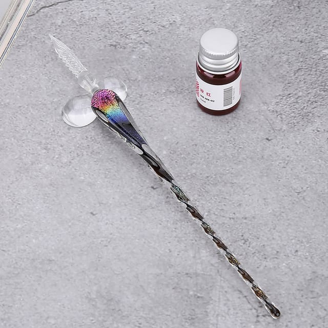 Kristall-sternenhimmel-glasfederhalter-set Mit Tintenhalter
