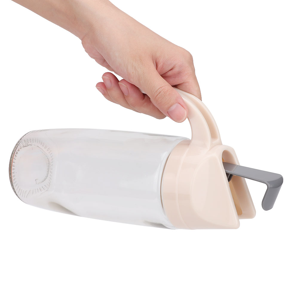 Ölspenderflasche Aus Glas, Auslaufsicher, Staubdicht, Automatisches Öffnen/schließen, Ölkanne, Aprikose (600 Ml)