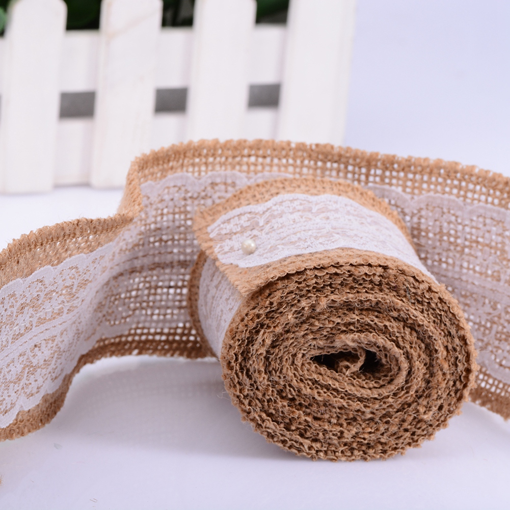 Jute-leinen-volumenspitze Diy Handgefertigte Volumendekoration 6 Cm Breit 2 M Lang (weiße Spitze)