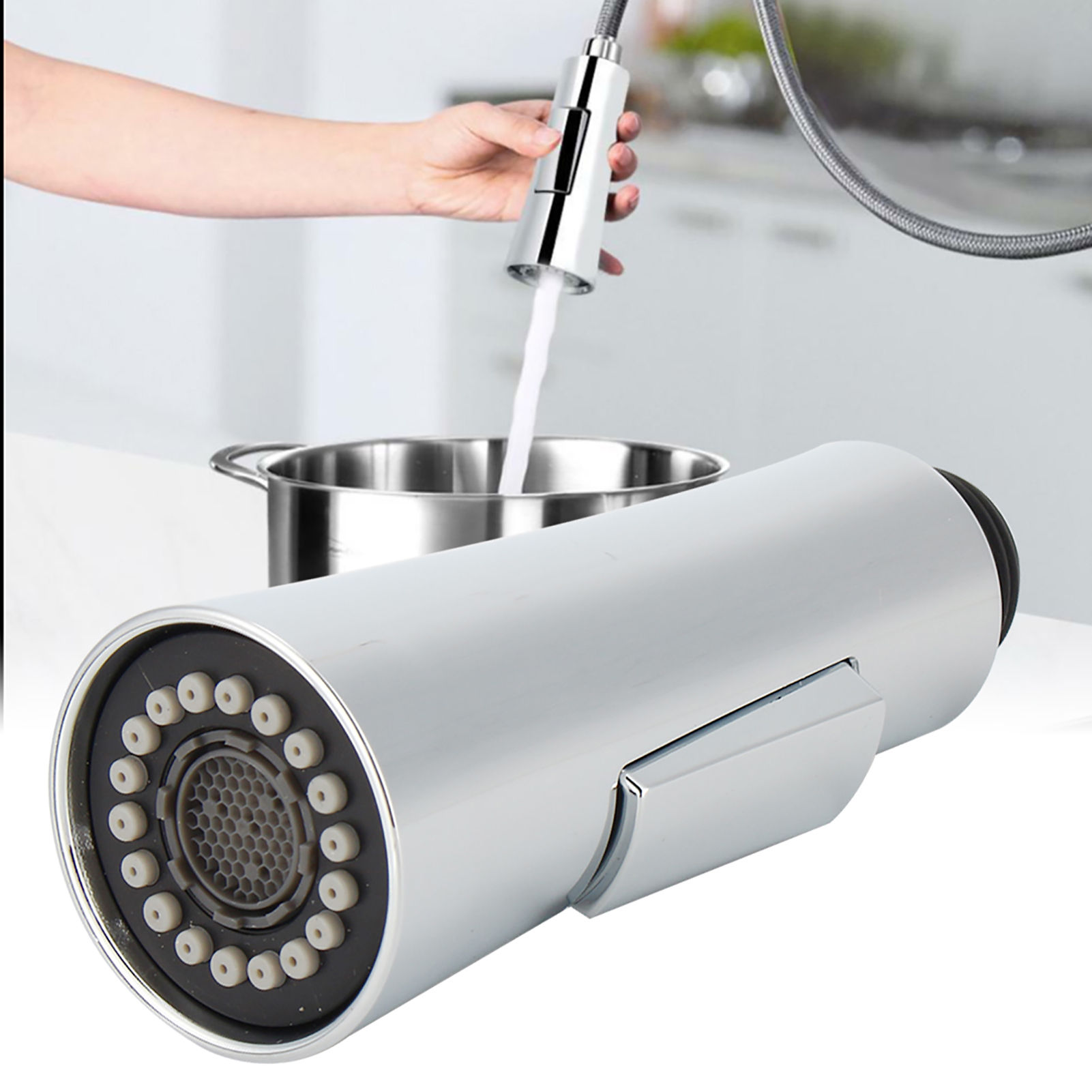 G1/2 Zoll Ausziehbarer Wasserhahn-sprühkopf Küche Bad Duschdüse Galvanisierung