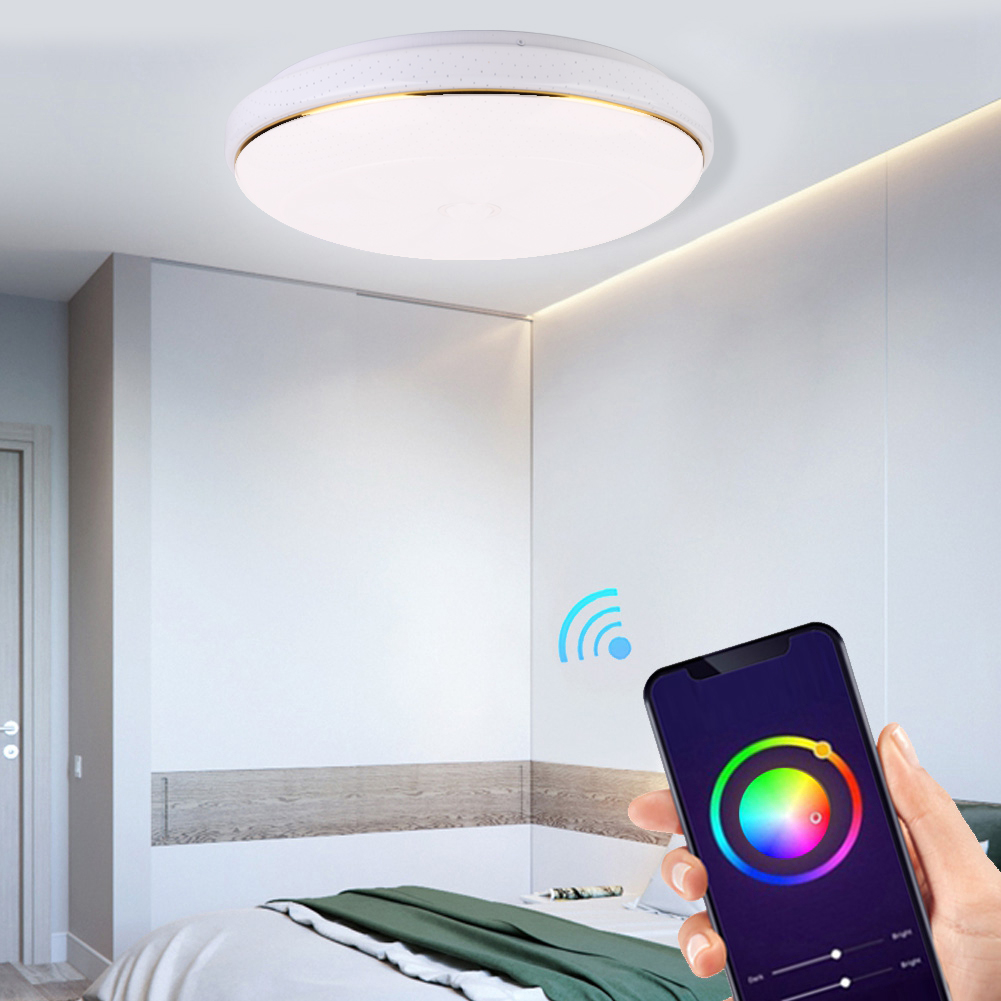 Ac85-265v 48w 15,8 Zoll Rgb+w Smartphone-gesteuerte Wlan-smart-led-deckenleuchte