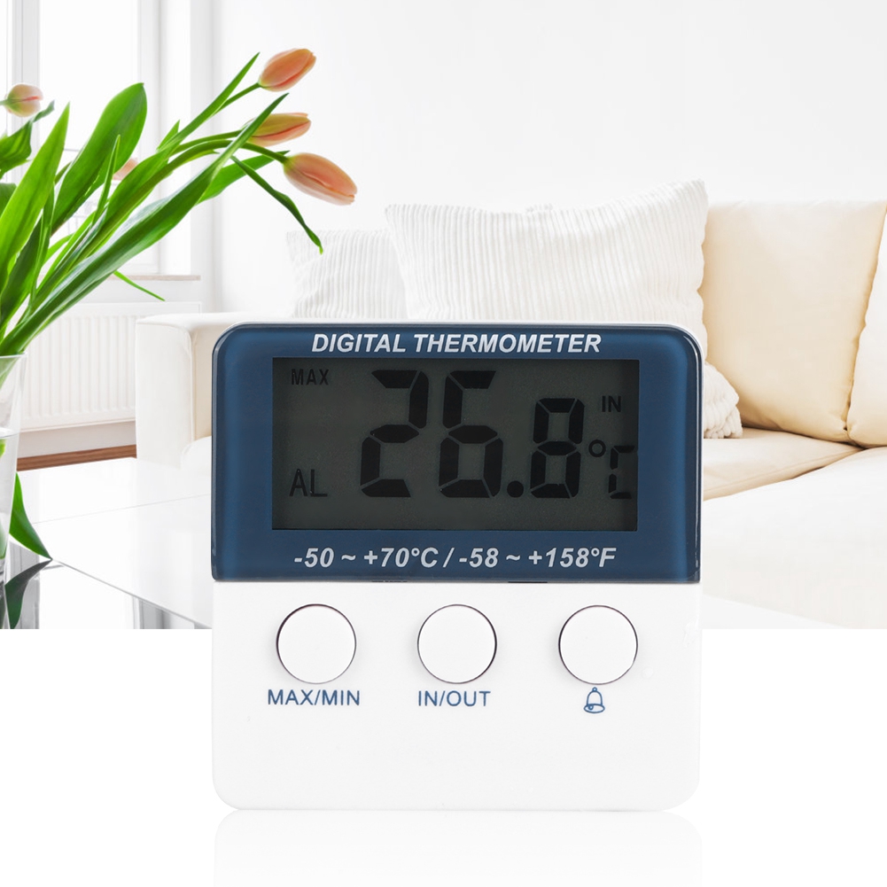 Elektronisches Mini-thermometer Mit Digitaler Alarmfunktion Für Den Innen- Und Außenbereich Mit Temperaturanzeige Und Sonde
