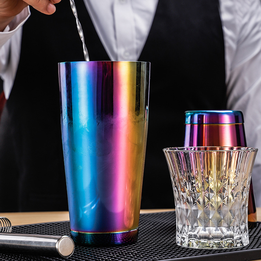 Stilvoller, Farbenfroher Boston Cocktailshaker Aus Edelstahl – Mix- Und Schüttelwerkzeug-zubehör Für Die Bar