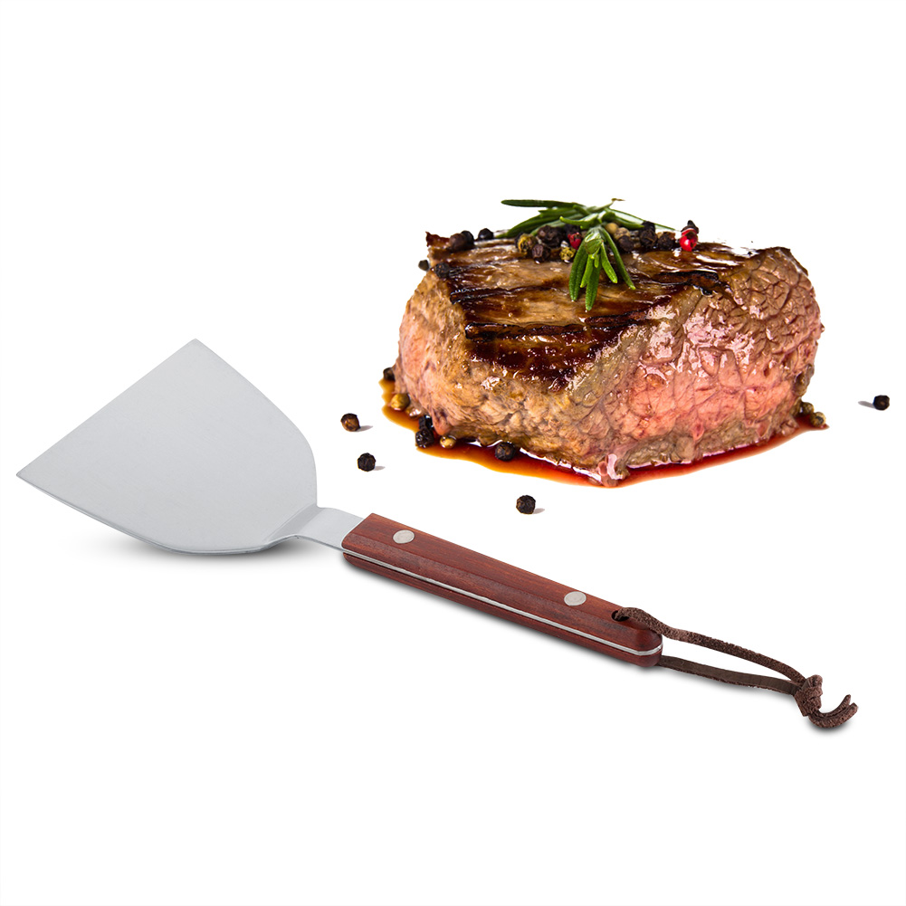 Edelstahl-küchenschaufel Mit Pfannkuchen- Und Grillgriff, 85 Cm Große Küchenschaufel