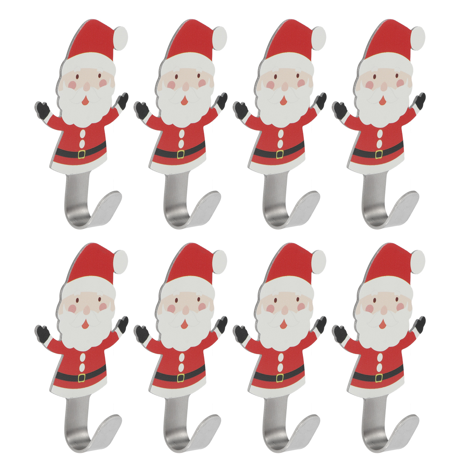 8 Stück Edelstahlhaken Ohne Nägel Für Badezimmer, Küche Und Werkzeugaufbewahrung, Weihnachtsmann-klebehaken