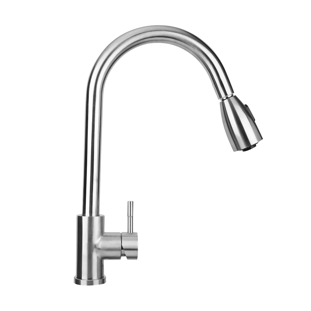 G1/2-zoll-edelstahl-auszieh-küchenspülenarmatur, Kalt- Und Warmwasserhahn, Küchenzubehör