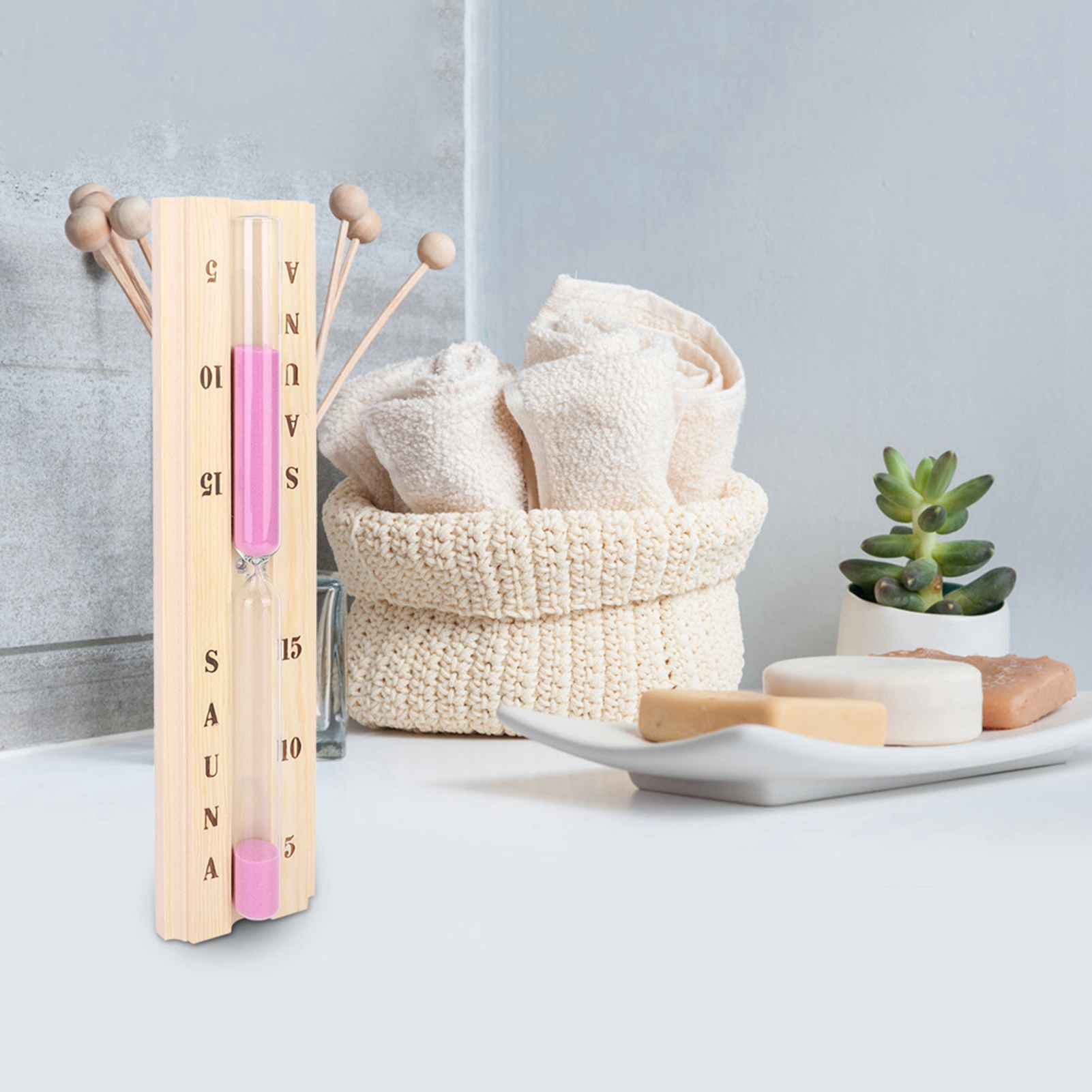 Sauna-ausstattung: 15-minuten-holzsauna-sanduhr Für Sauna Und Wellnessbereich
