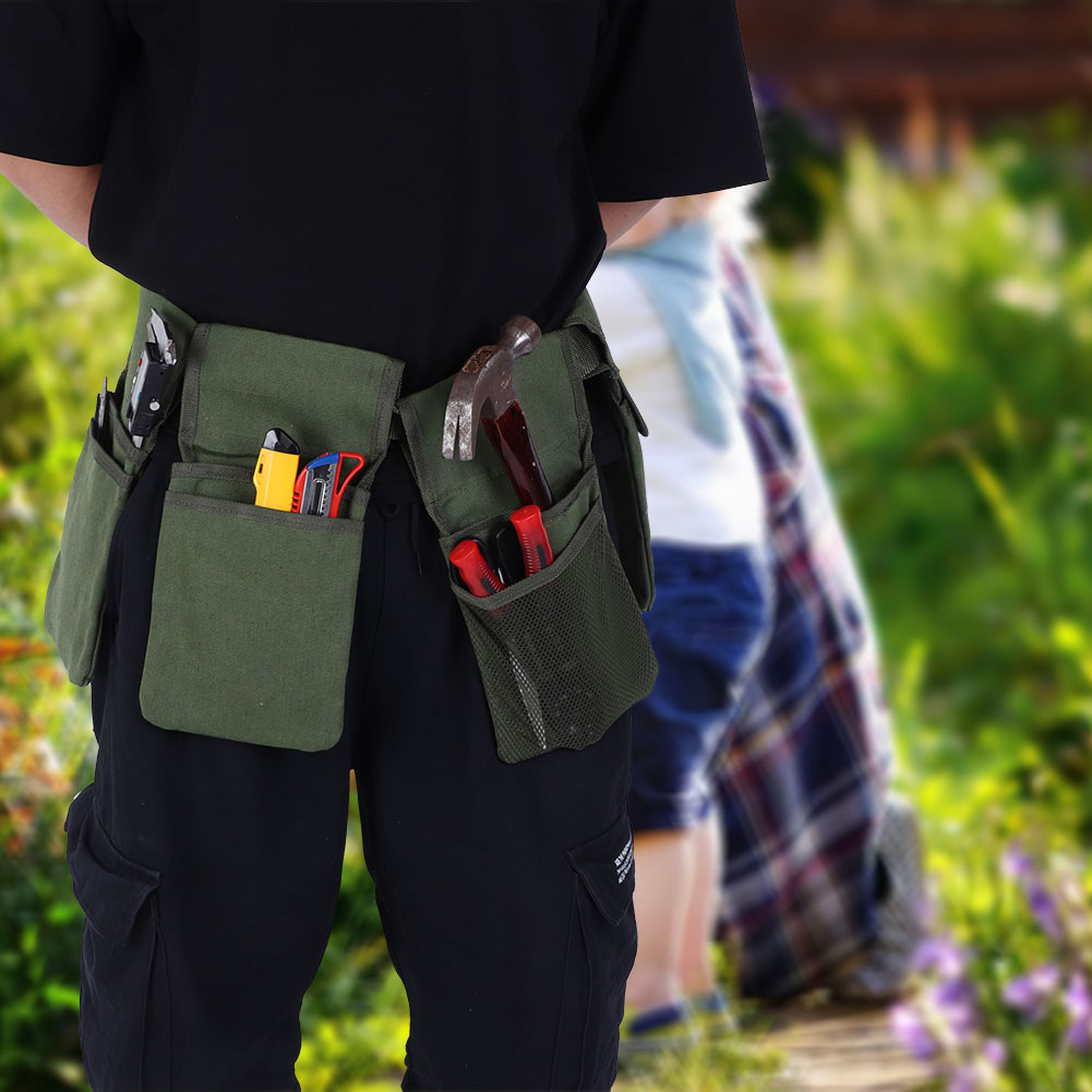 Multifunktionale, Tragbare Gartenwerkzeugtasche Mit 7 Fächern, Wasserdicht, Mit Hüftgurt