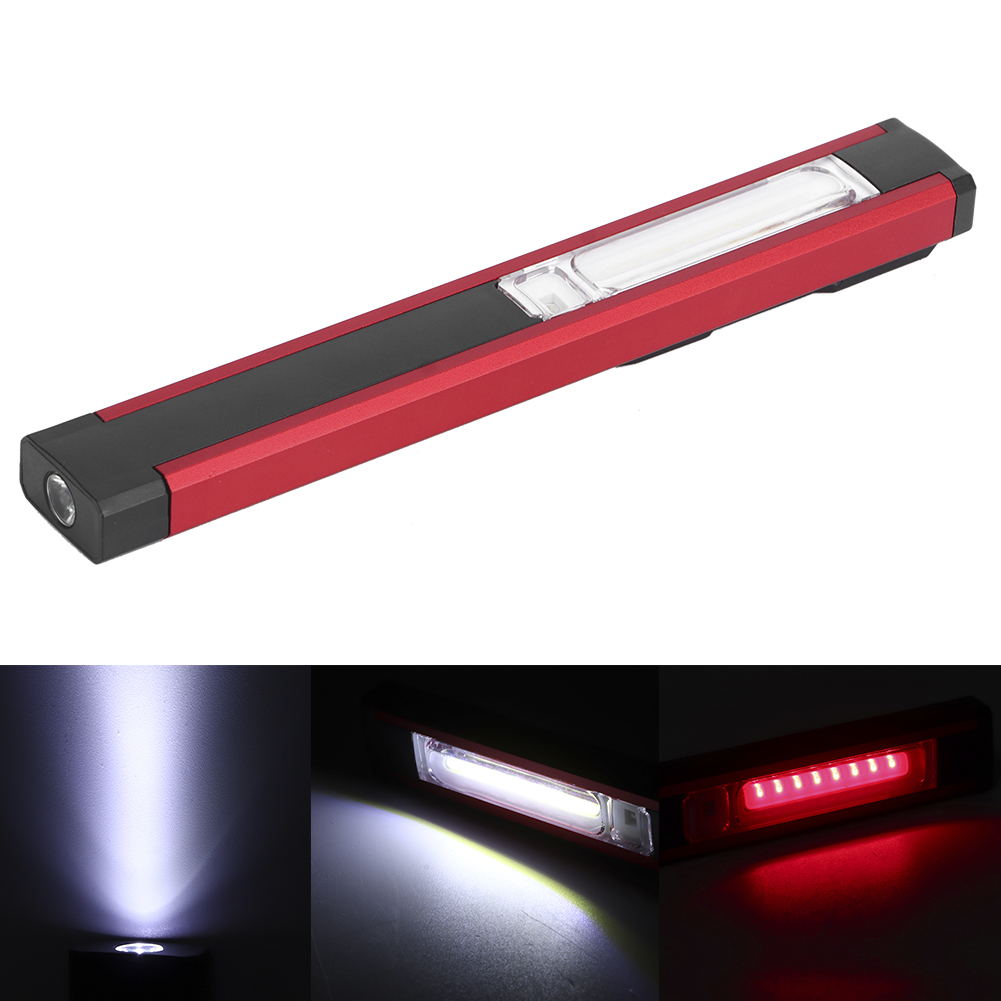 Tragbare Led-cob-magnet-taschenlampe Für Den Außenbereich, Notfall-arbeitslampe, Usb-ladefunktion, Weißes/rotes Licht (weißes/rotes Licht)