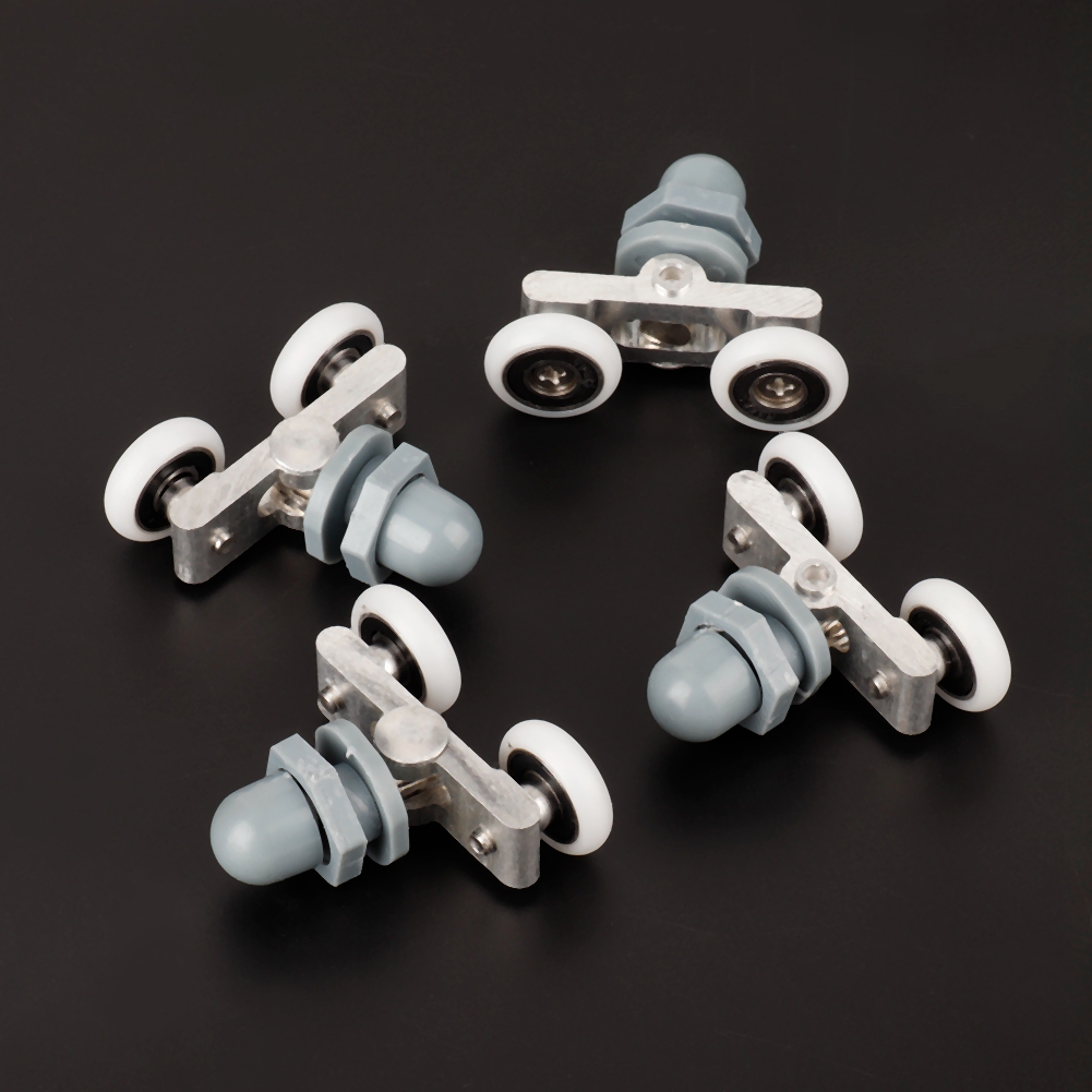 4 Stück Robuste Doppelschiebetürrollen Für Badezimmerglastüren (23 Mm)