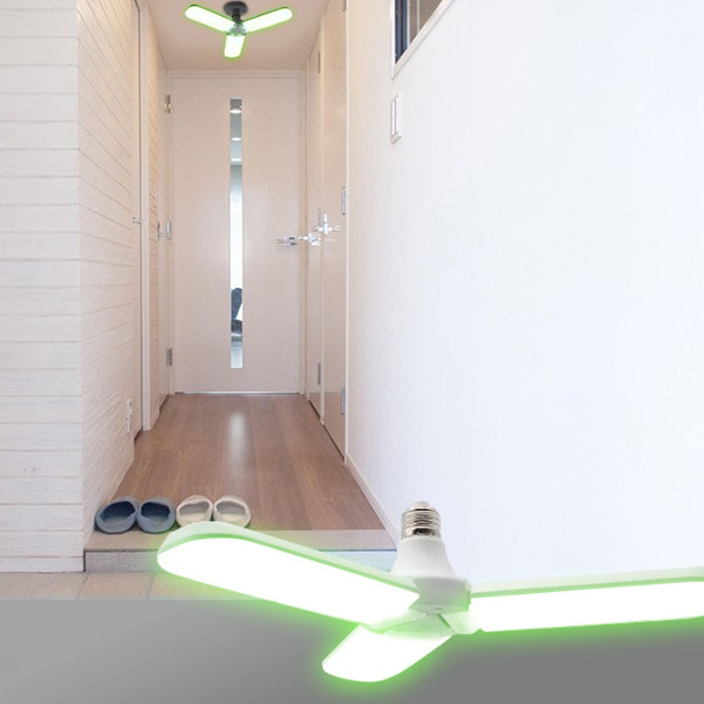 34w E27 185-265v Led Faltbare Superhelle Lampe Mit 3 Flügeln, Ventilatorleuchte Für Lagerhalle, Garage Und Haushalt, Umweltfreundliches Licht