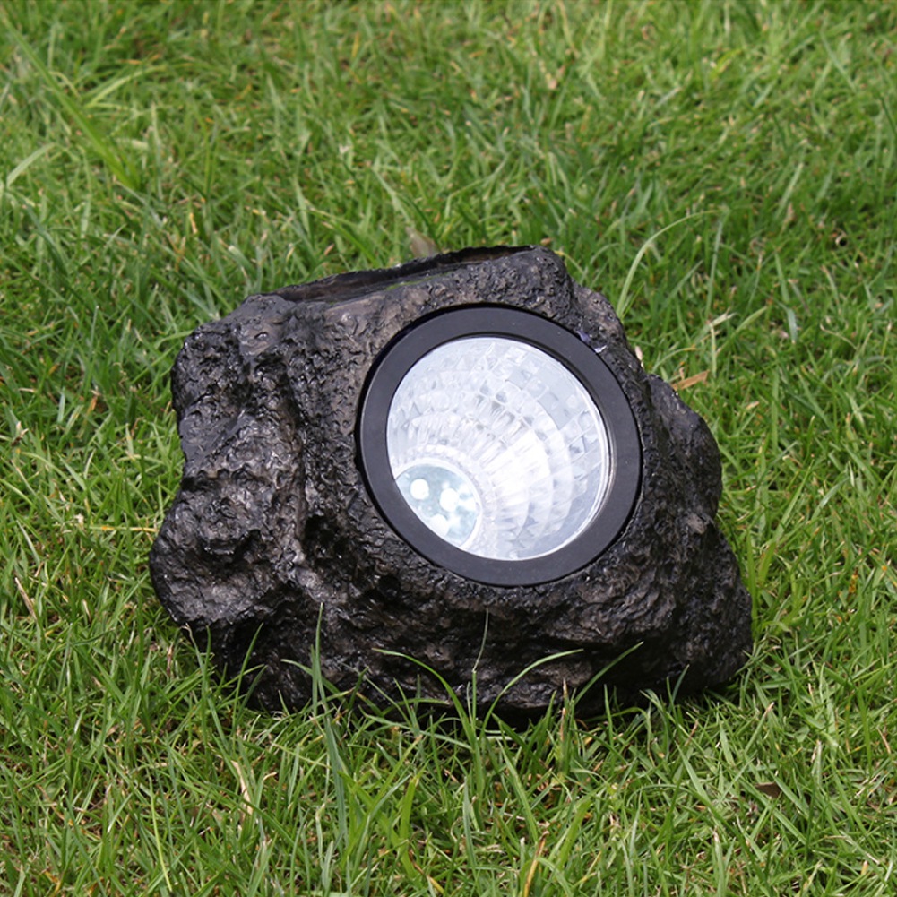 Solarbetriebene Led-gartenleuchte, Wasserdicht, In Steinoptik, Zur Dekoration Von Garten Und Rasen