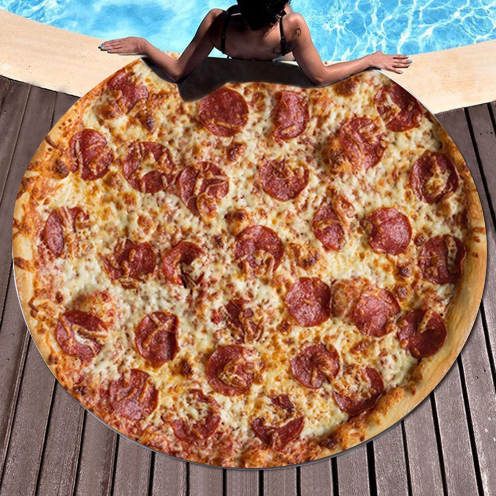 Tragbare, Bequeme Mexikanische Runde Pizza-decke Mit Flugzeugmuster Für Strand Und Camping