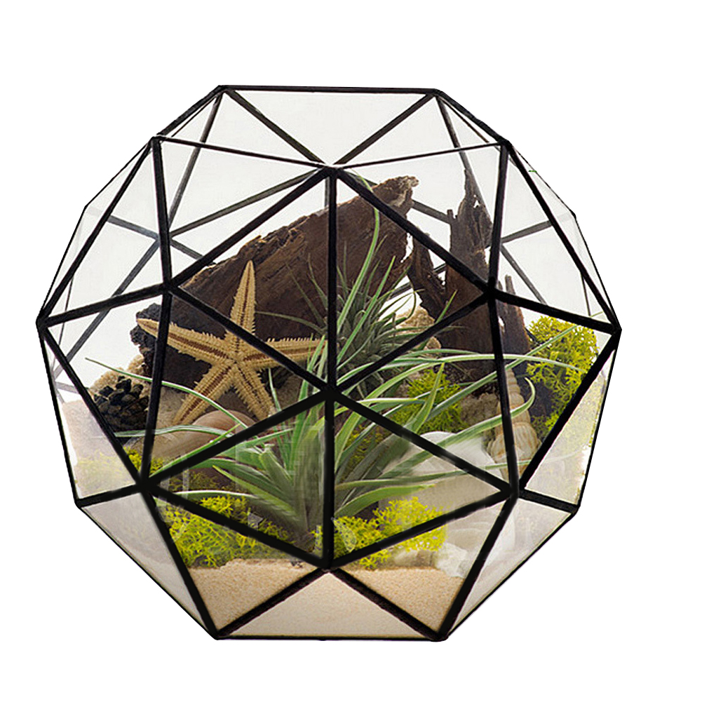 Eleganter Geometrischer Glasblumentopf, Pflanzgefäß, Halter, Landschaftszubehör