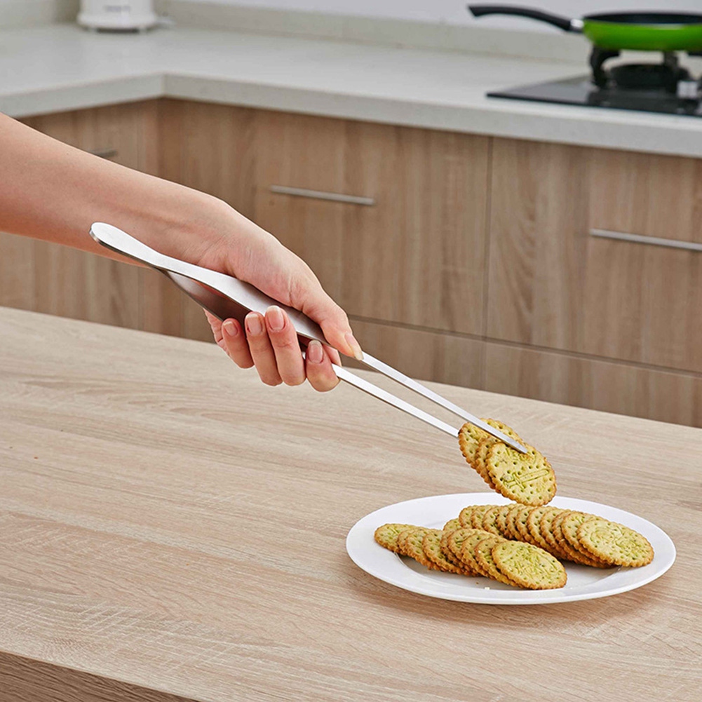 Lange Edelstahl-grillzange Mit Steakklemme, Küchenhelfer Für Restaurants
