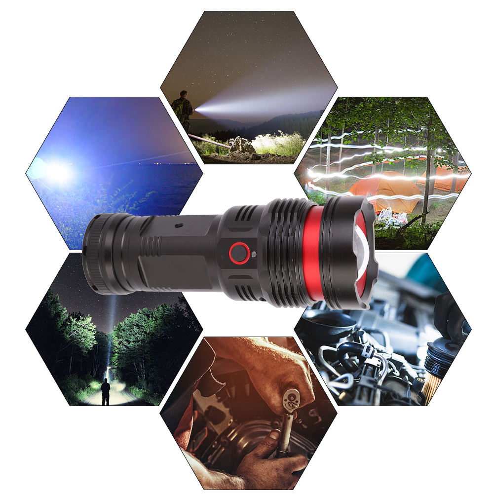 Usb-ladefunktion, Helle Led-taschenlampe, Wasserdicht, Für Outdoor-aktivitäten Wie Camping Und Notfälle