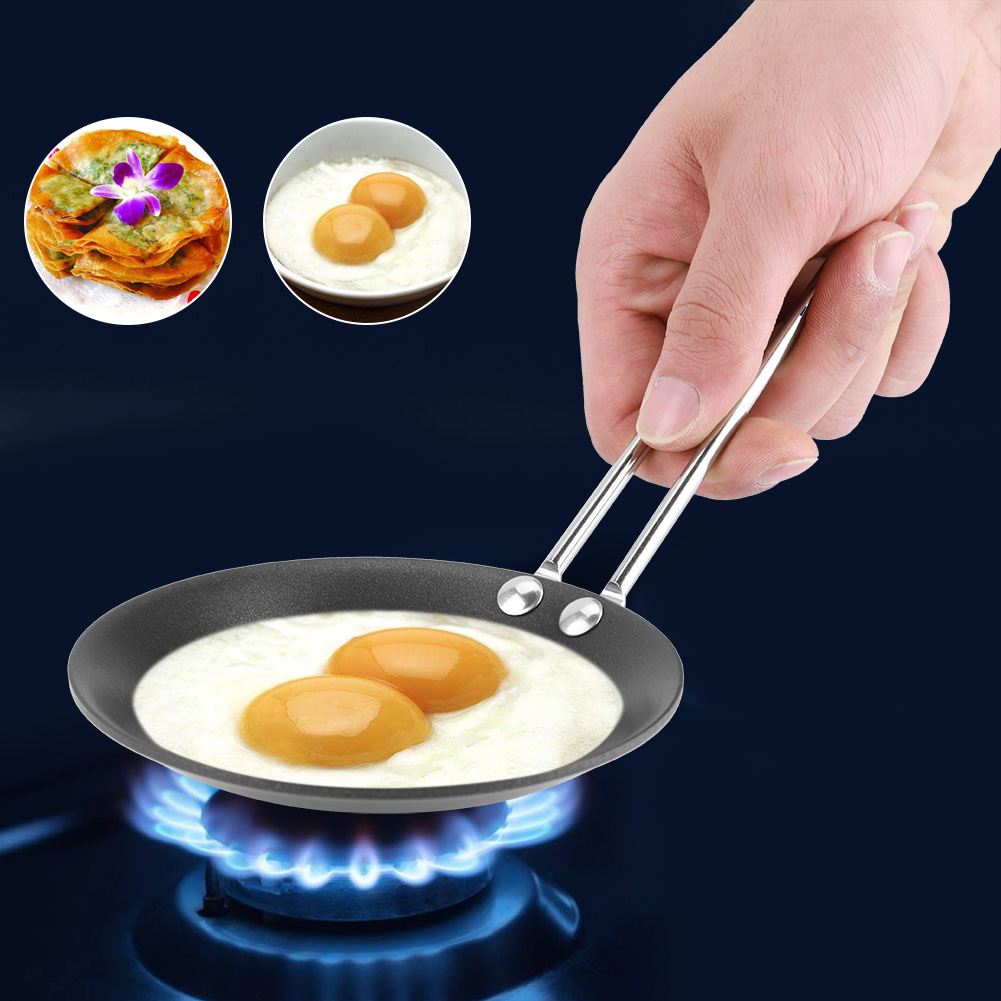 Niedliche Mini-bratpfanne Für Pochierte Eier, Haushaltspfanne, Kleiner Wok, Küchenherd, Stahlgriff