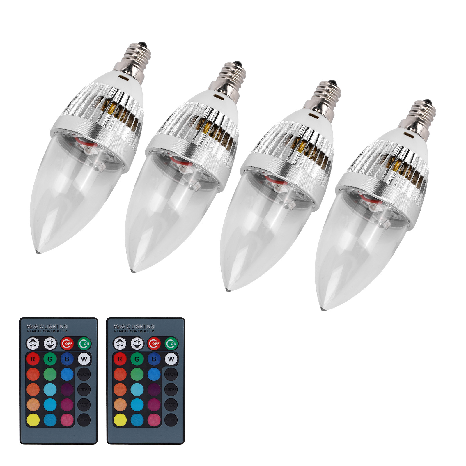 3w E27/e12 Rgb Kerzenlampe Led Fernbedienung Aluminiumlegierung Kerzenleuchten 85-265ve12