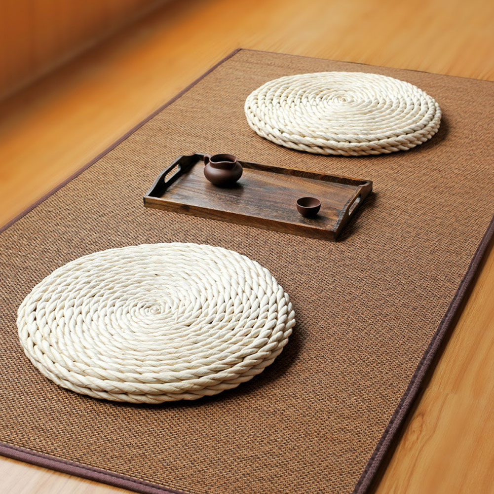 Tatami-kissen, Rund, Handgewebt, Aus Stroh, Sitzkissen, Bodenkissen