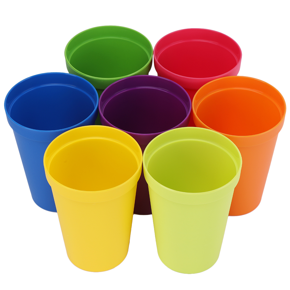 7-teiliges Set Bruchfester, Wiederverwendbarer Pp-becher In Regenbogenfarben, Spülmaschinenfest, Kunststoffbecher