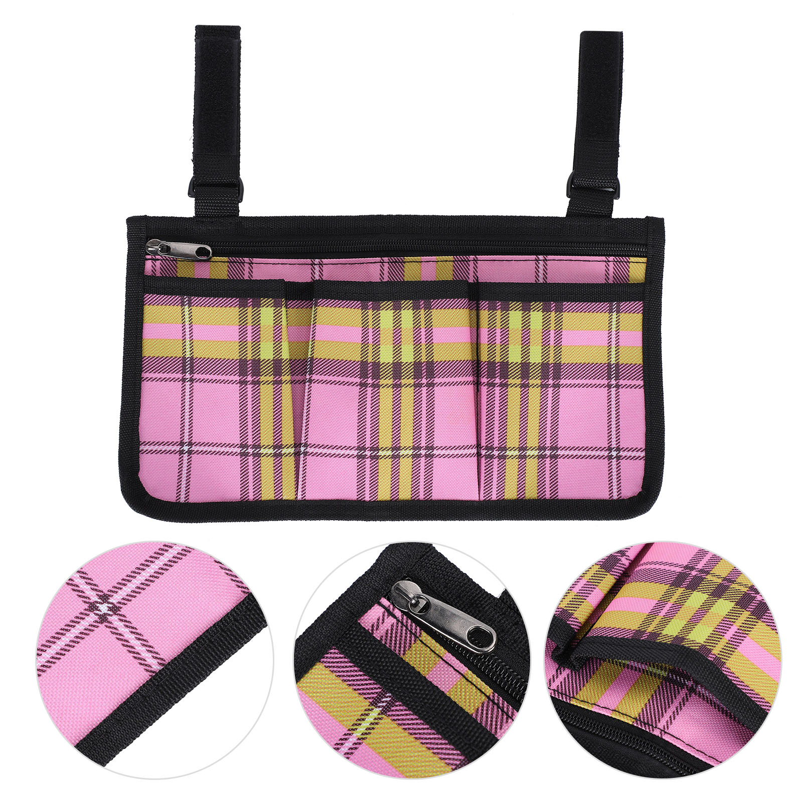 Rollstuhl-seitentaschen, Werkzeugtasche, Mehrzwecktaschen, Armlehnenzubehör, Rosarot