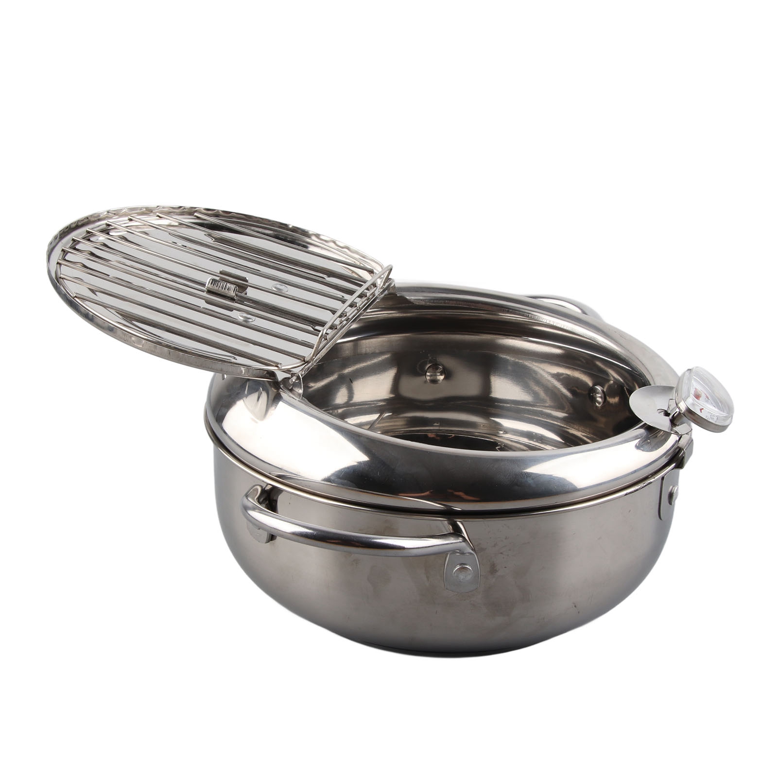 Japanischer Mini-brattopf Aus Edelstahl Mit Thermometer, Induktionsgeeignet, 20 Cm
