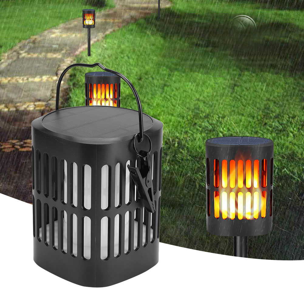 2er-pack Led-solarleuchten Mit Flammenmotiv Für Den Außenbereich, Wasserdicht, Zum Aufhängen, Dekoration Für Garten Und Hof