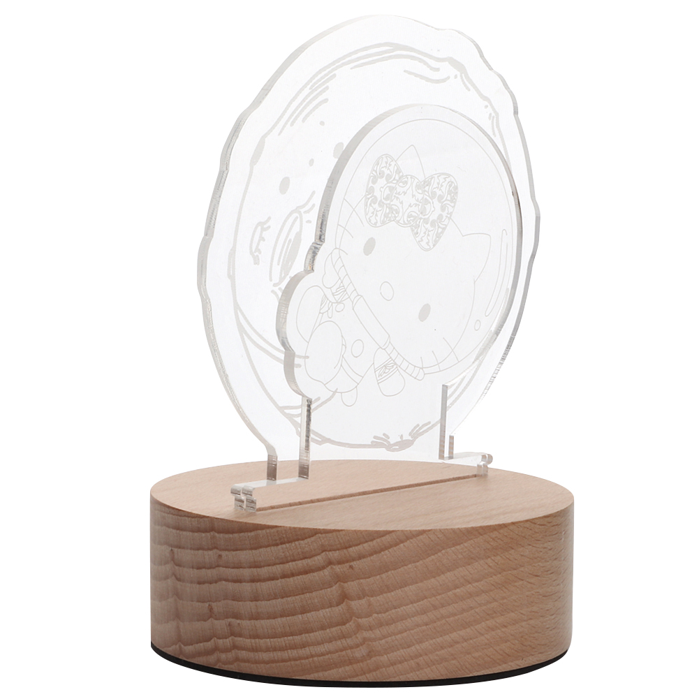 Led-3d-nachtlicht-schreibtischlampe Mit Acrylglasplatte, Usb-anschluss, 3 W, 4,5 V, Zwei Lichtfarben