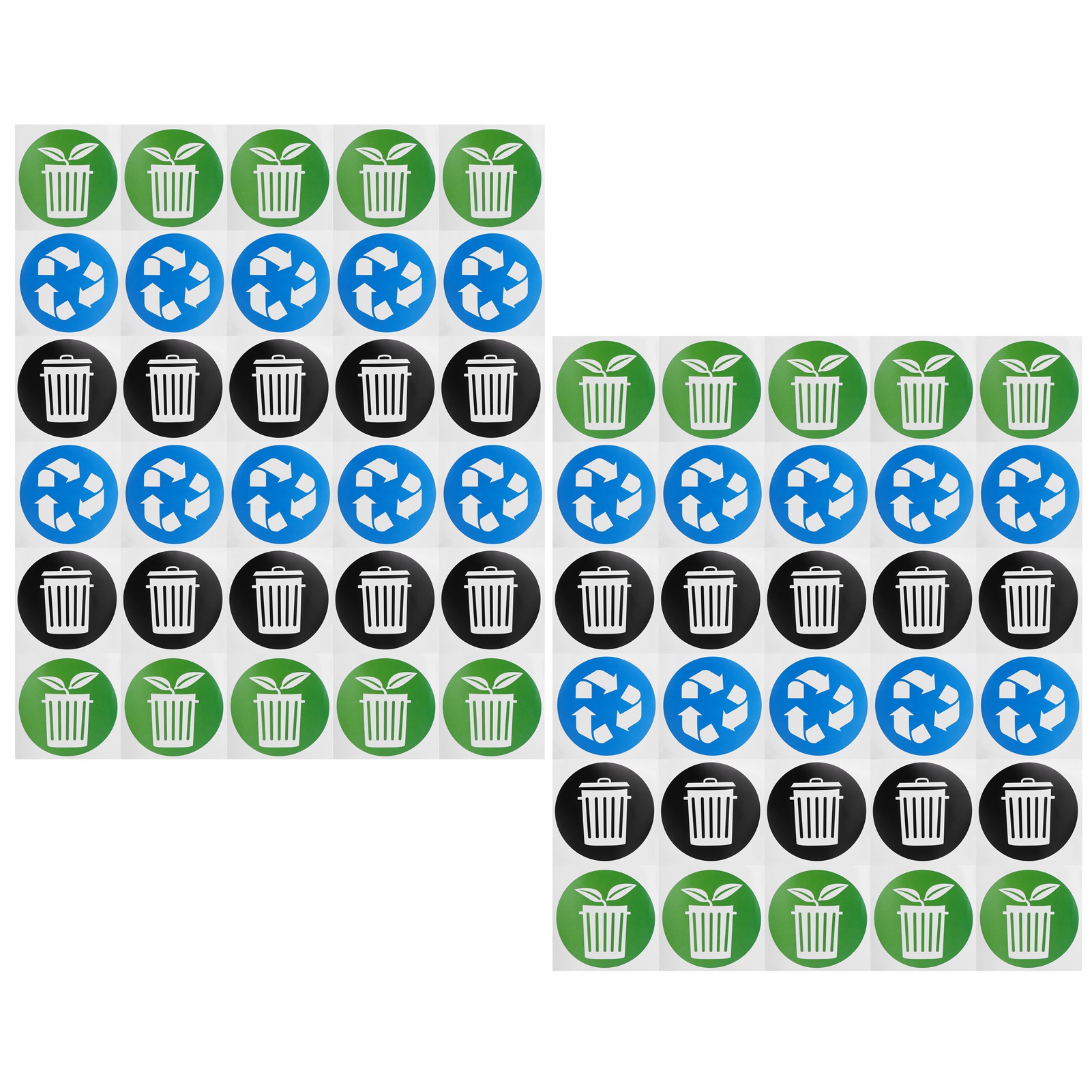60 Stück/set Runde Mülltonnen-kennzeichnungsaufkleber Für Recycling