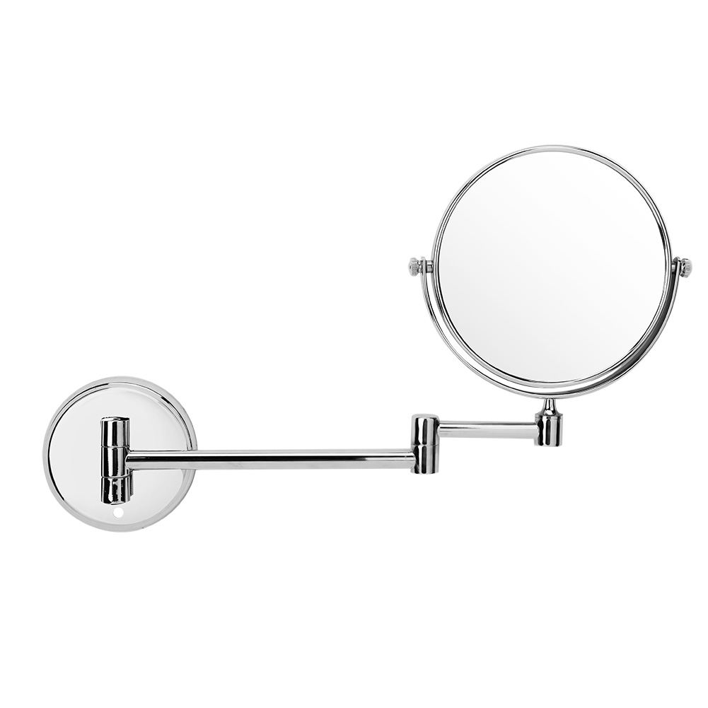 Wandmontierter Schminkspiegel Fürs Badezimmer, Faltbar, Schwenkbar, Doppelseitig, 3-facher Vergrößerungsspiegel, 15 Cm (6 Zoll)