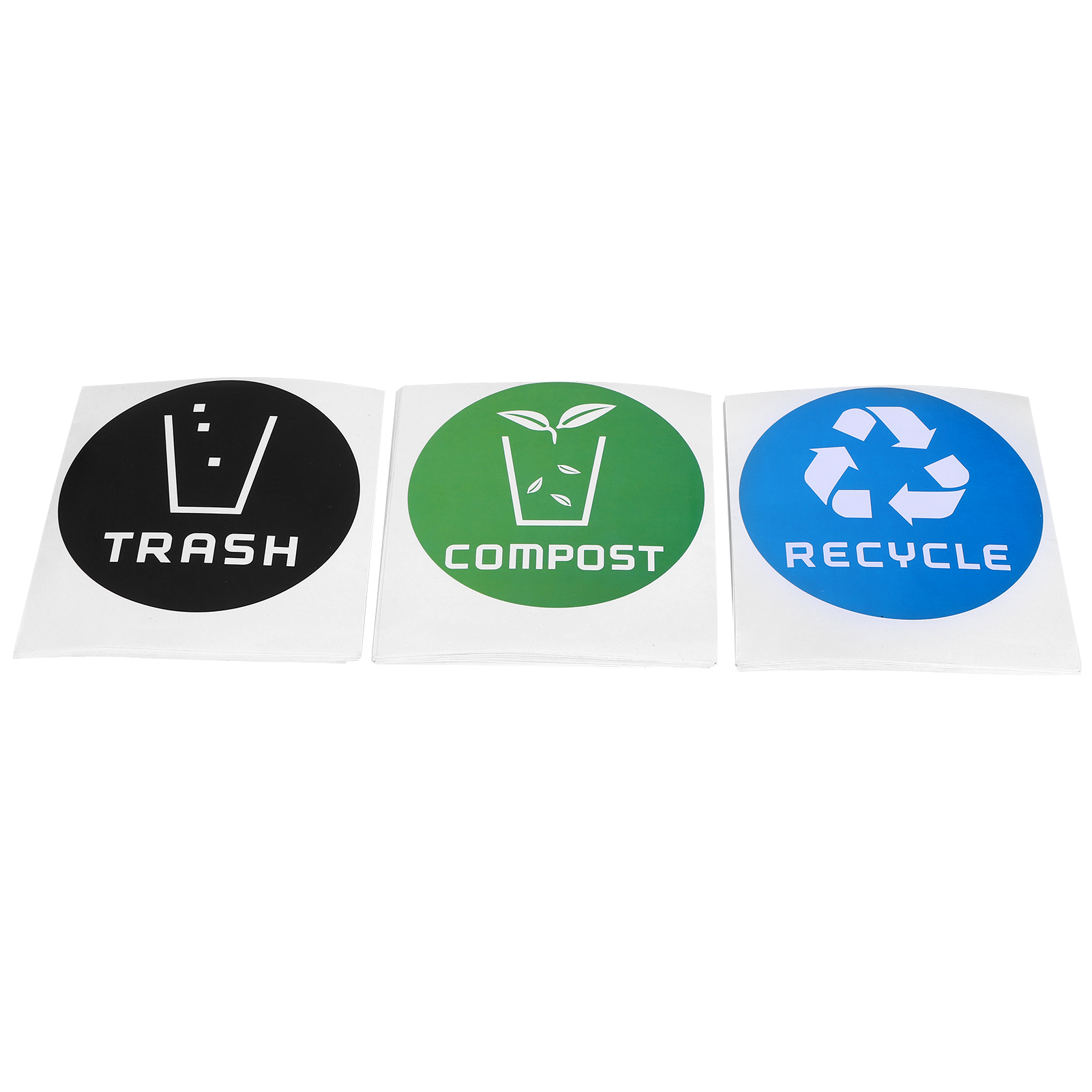 60 Stück/set Runde Recycling-aufkleber Für Mülltonnen, Abfallbehälter Und Recyclingboxen